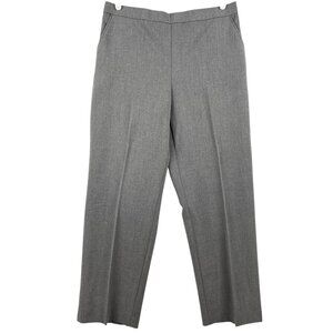 NWT Sag Harbor Women's Stretch Pull-on Grey Pants Sz 12 Short Straight Mid Rise